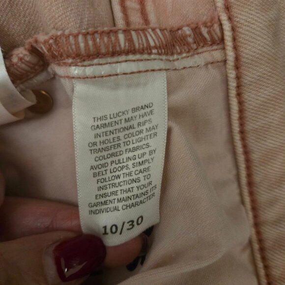 Lucky Brand 90s Loose High Rise Crop Jeans Women’s 10/30 Light Pink Raw Hem - Picture 10 of 10